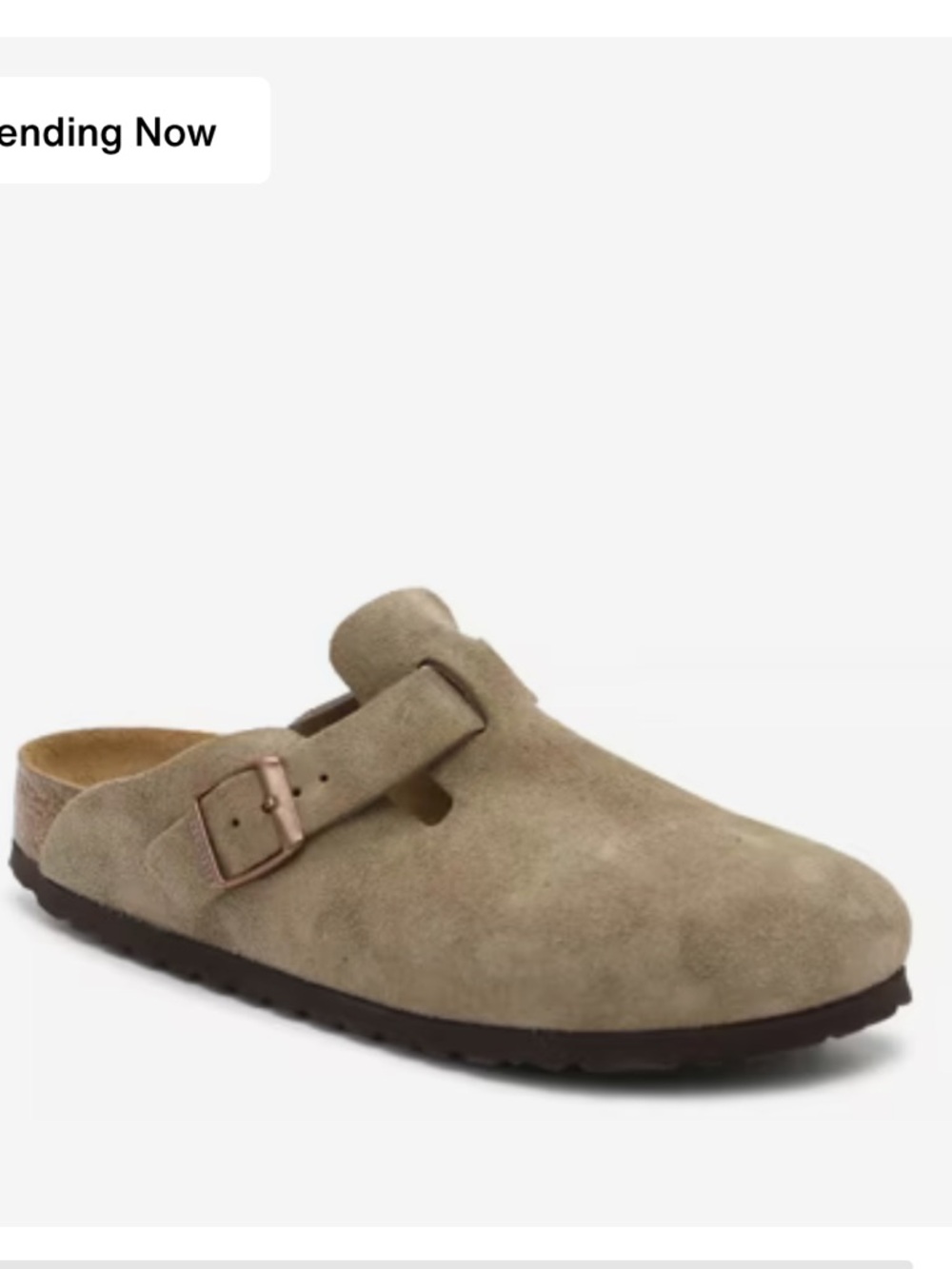 Birkenstock Taupe Suede Boston Clog Mule - size 41